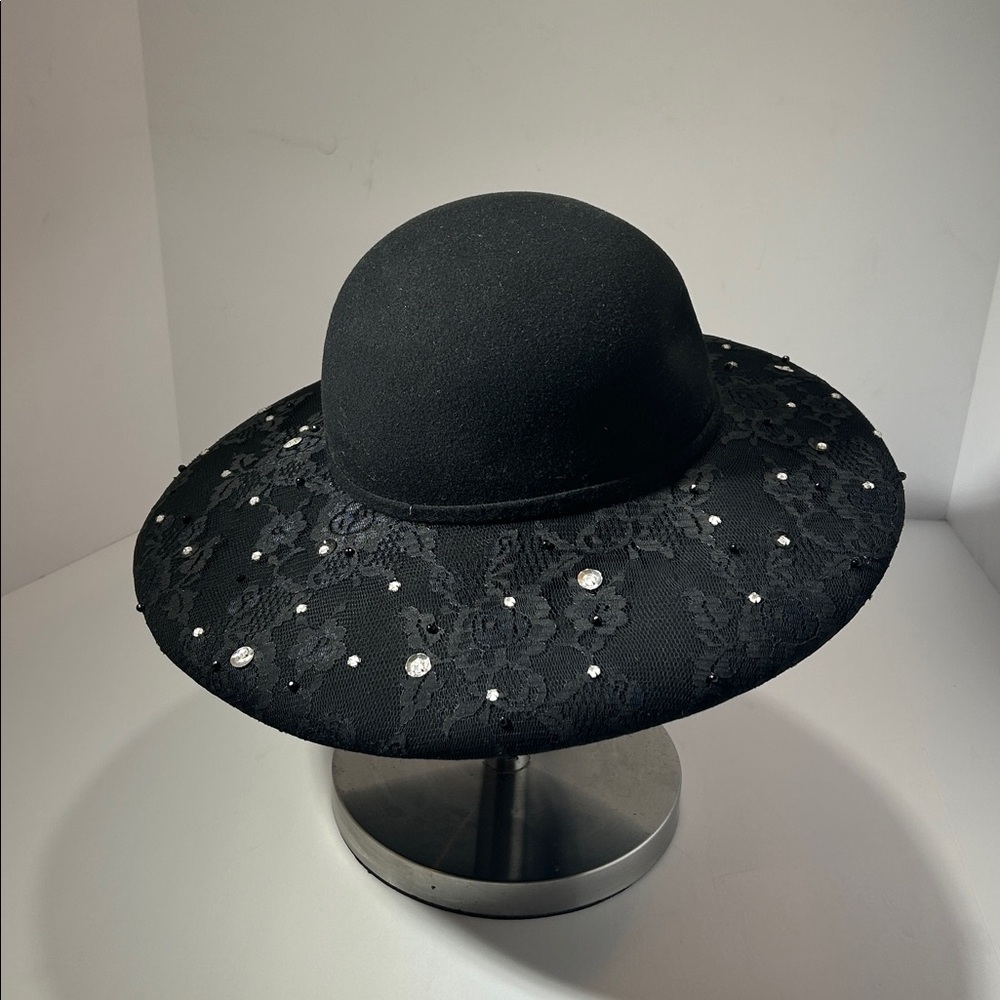 Chic Black Hat with Sparkling Accents